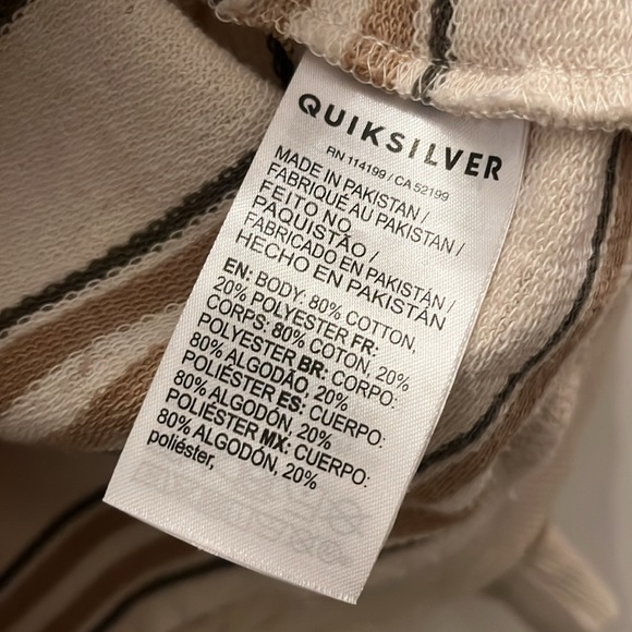 Quicksilver Crewneck Sweatshirt Neutral Stripe - Picture 4 of 7